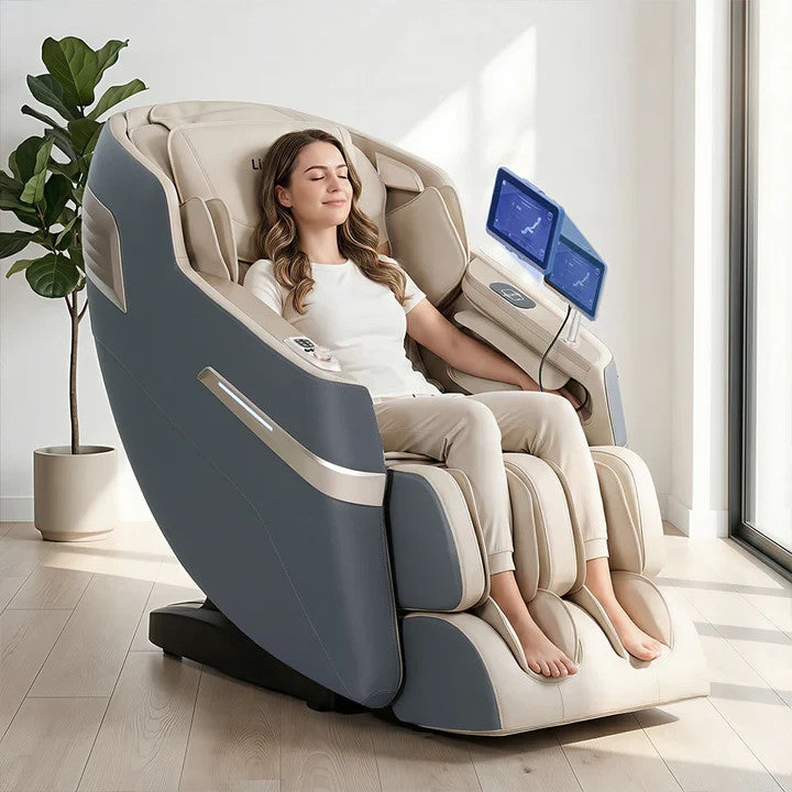 Livemor Massage Chair Electric Recliner SL-track Full Body 3D Massager Seat Opal