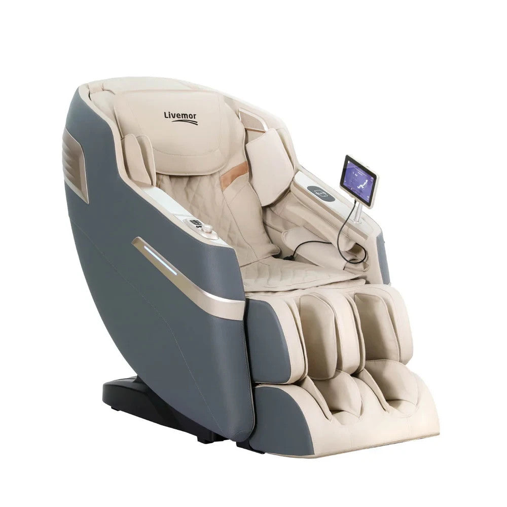 Livemor Massage Chair Electric Recliner SL-track Full Body 3D Massager Seat Opal
