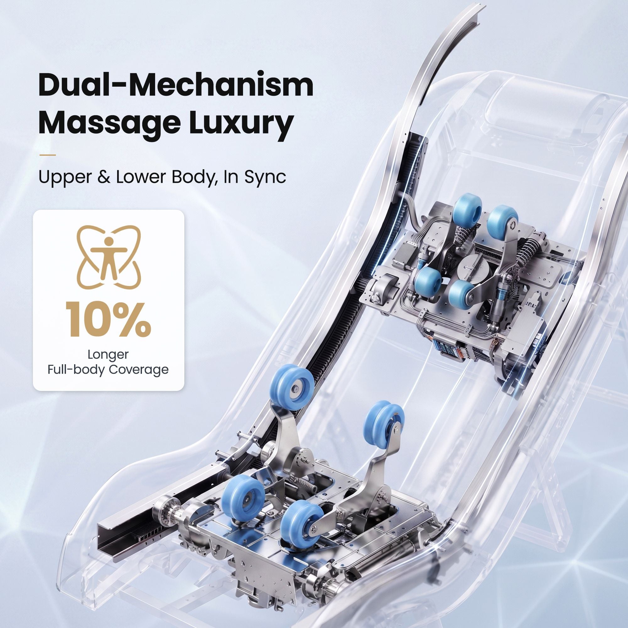 Pure Prestige 4D Dual Mechanism Massage Chair, Full Body Zero Gravity Recliner