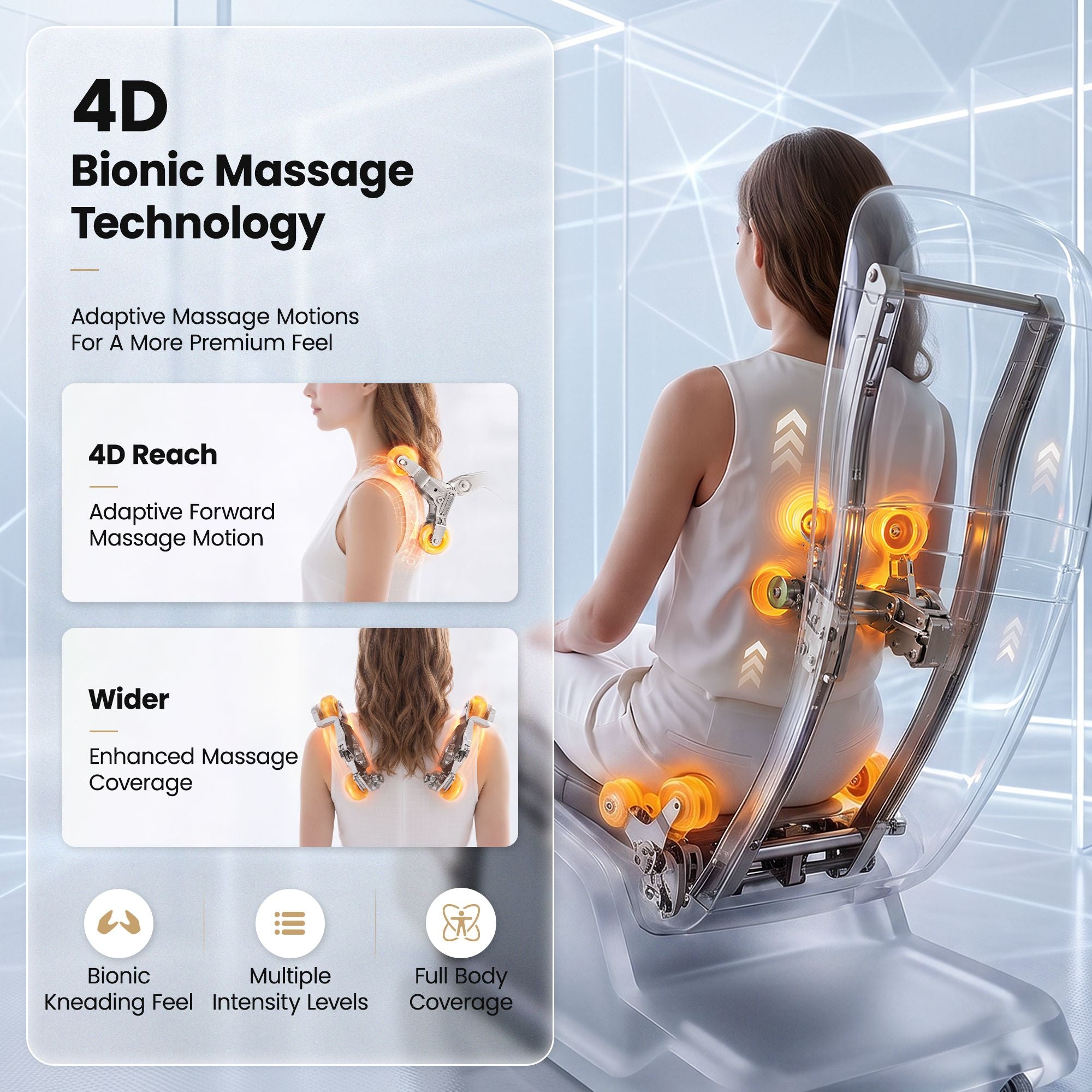 Pure Prestige 4D Dual Mechanism Massage Chair, Full Body Zero Gravity Recliner