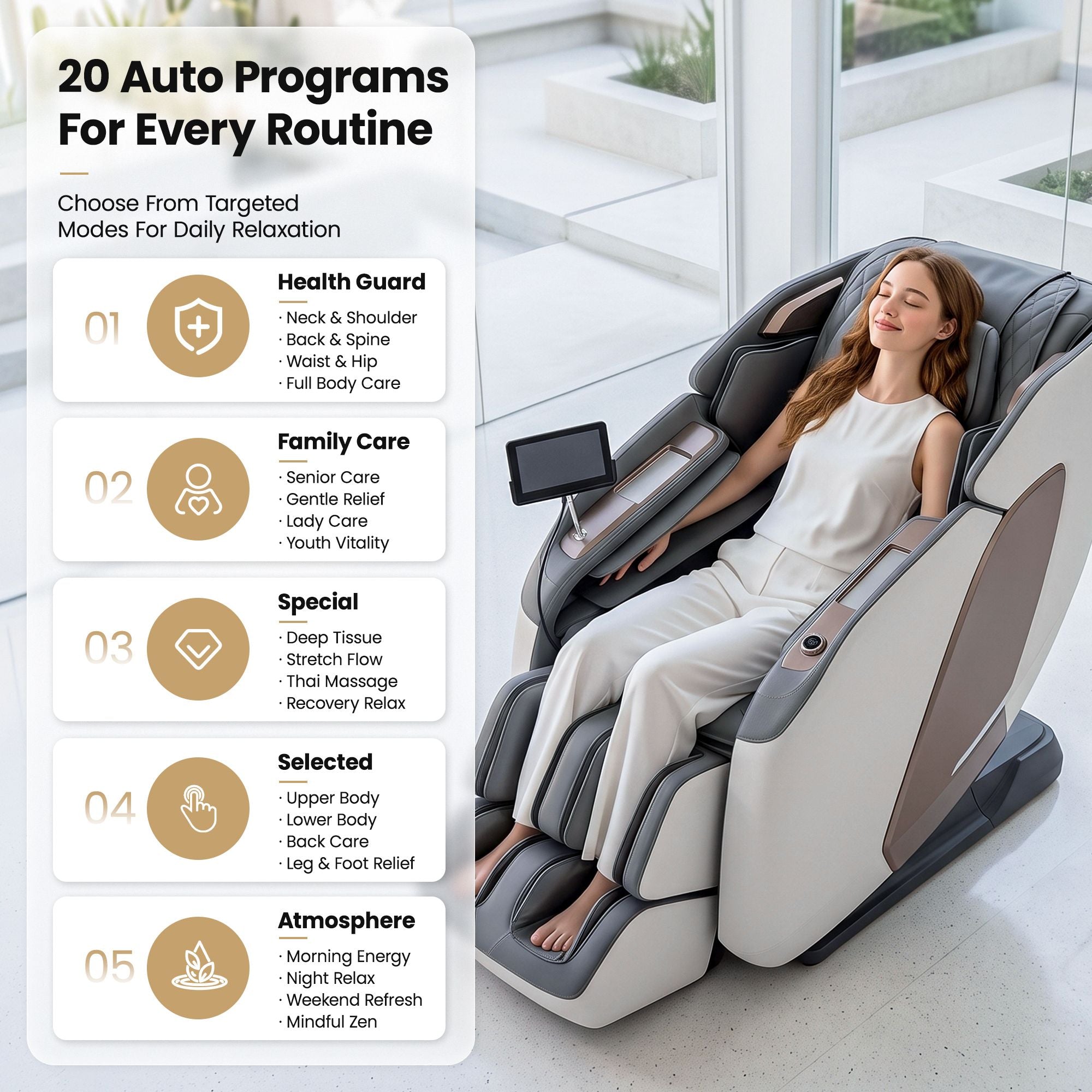 Pure Prestige 4D Dual Mechanism Massage Chair, Full Body Zero Gravity Recliner