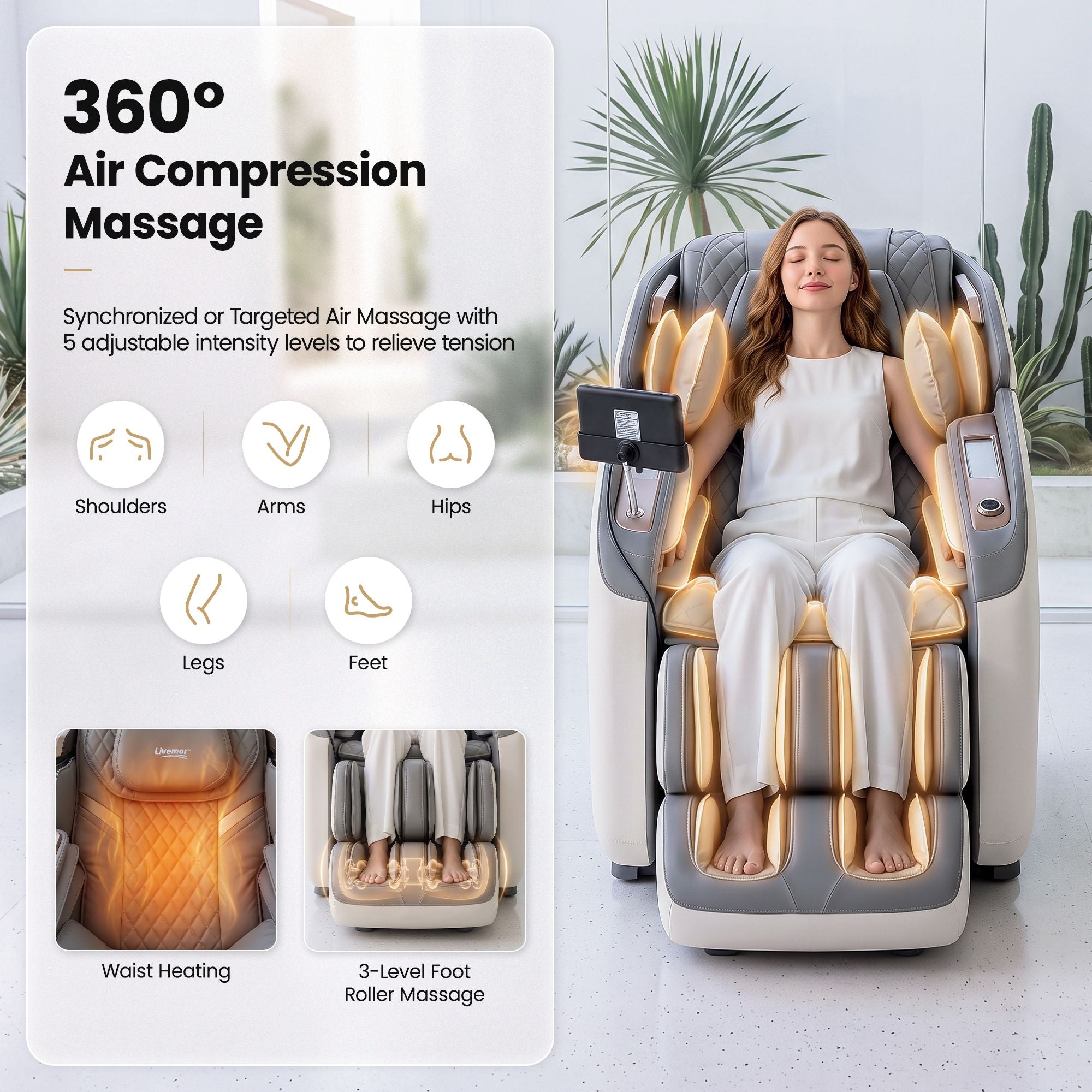 Pure Prestige 4D Dual Mechanism Massage Chair, Full Body Zero Gravity Recliner