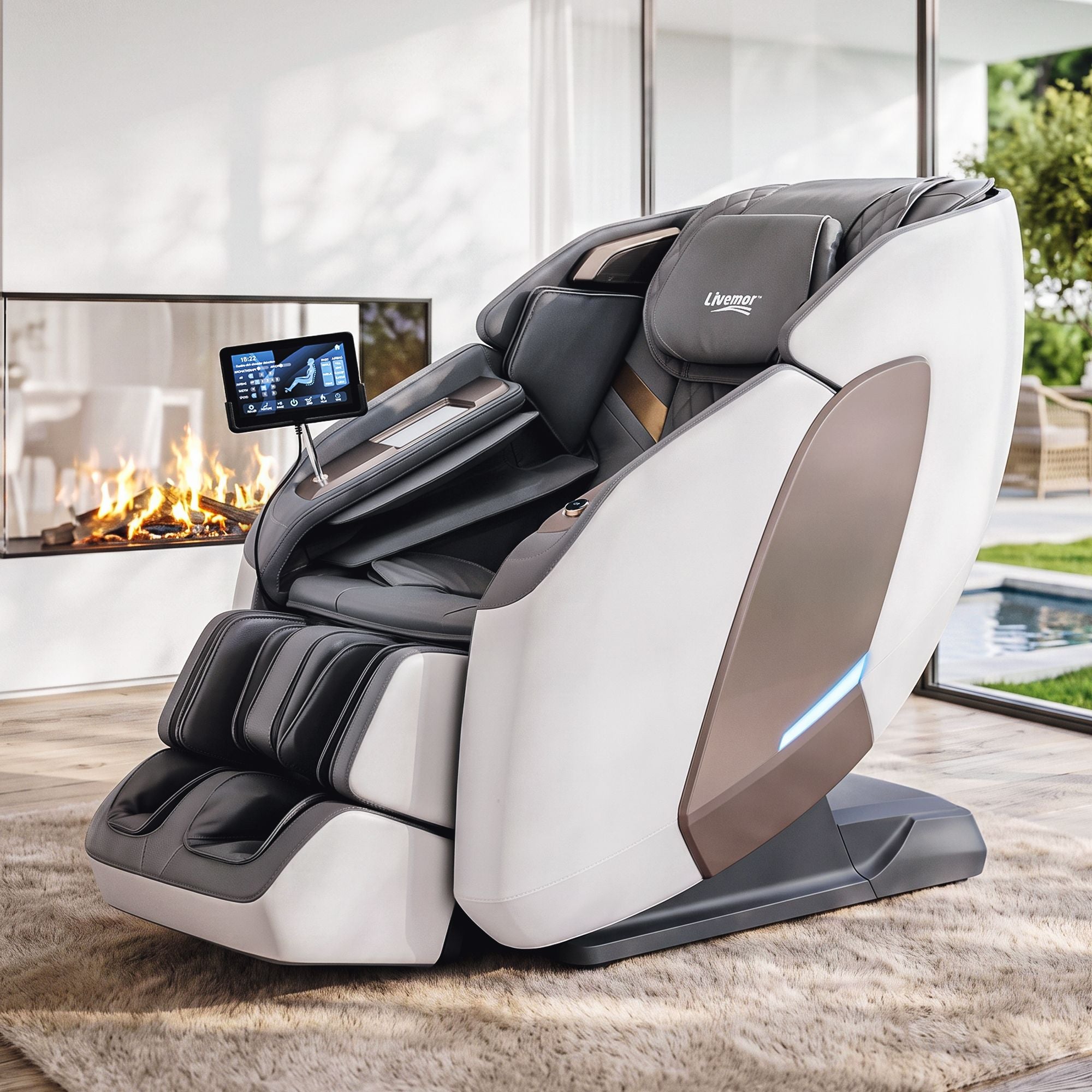 Pure Prestige 4D Dual Mechanism Massage Chair, Full Body Zero Gravity Recliner