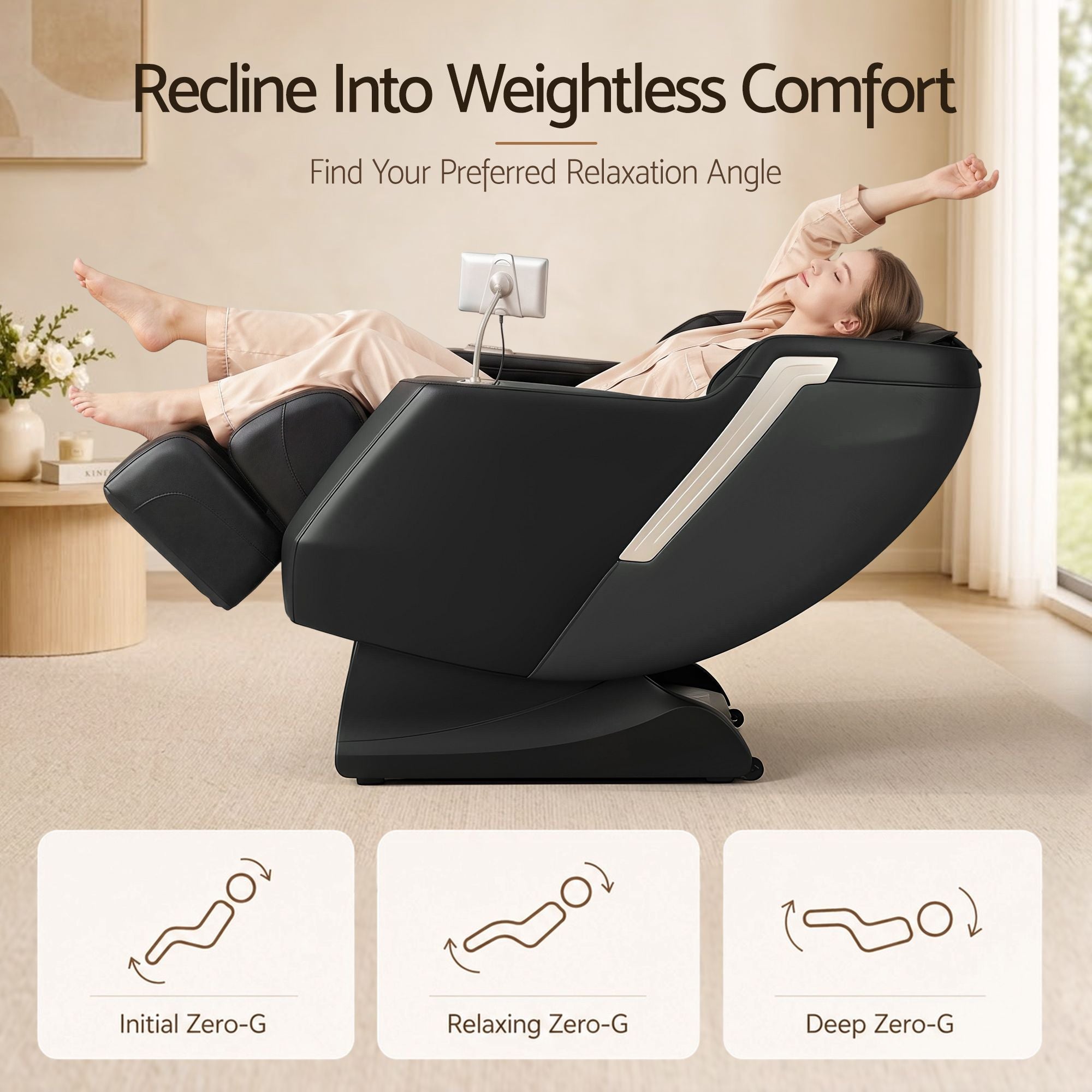 Arete Flex Massage Chair Full Body with Heat Zero Gravity Recliner, 24 Airbags, Foot Massage, 6 Auto Programs, Voice Control, Bluetooth Speakers, Screen Control, Extendable Footrest