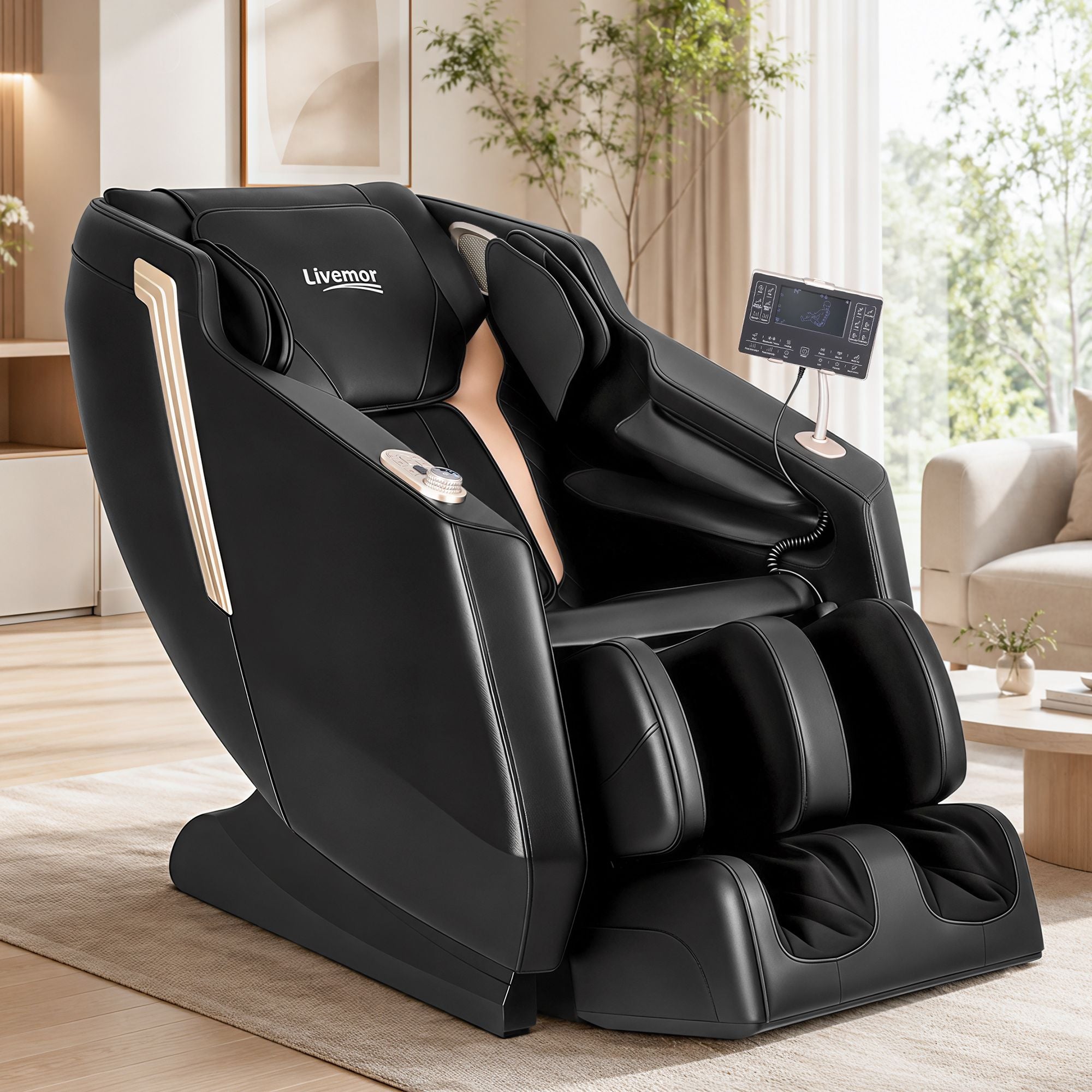 Arete Flex Massage Chair Full Body with Heat Zero Gravity Recliner, 24 Airbags, Foot Massage, 6 Auto Programs, Voice Control, Bluetooth Speakers, Screen Control, Extendable Footrest