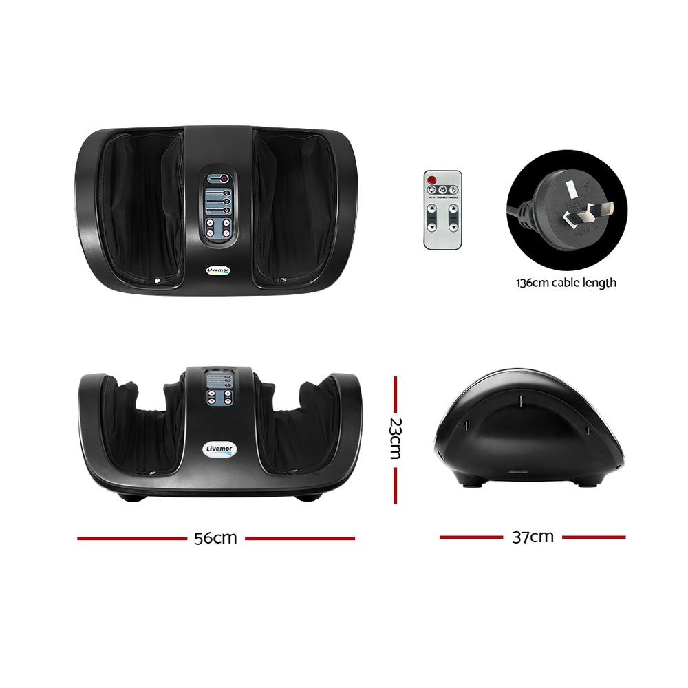 Rejuvachair Foot Massager Shiatsu Massagers Electric Roller Kneading Leg Black