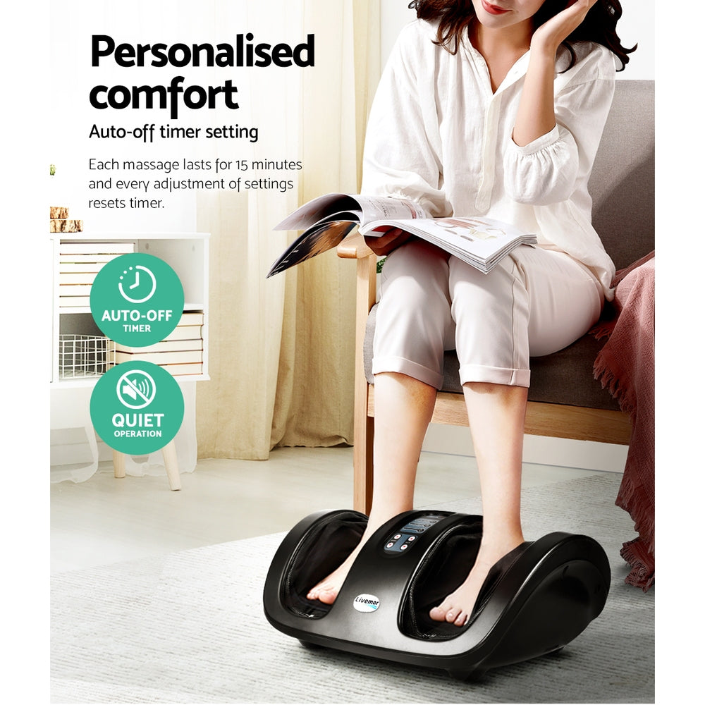 Rejuvachair Foot Massager Shiatsu Massagers Electric Roller Kneading Leg Black