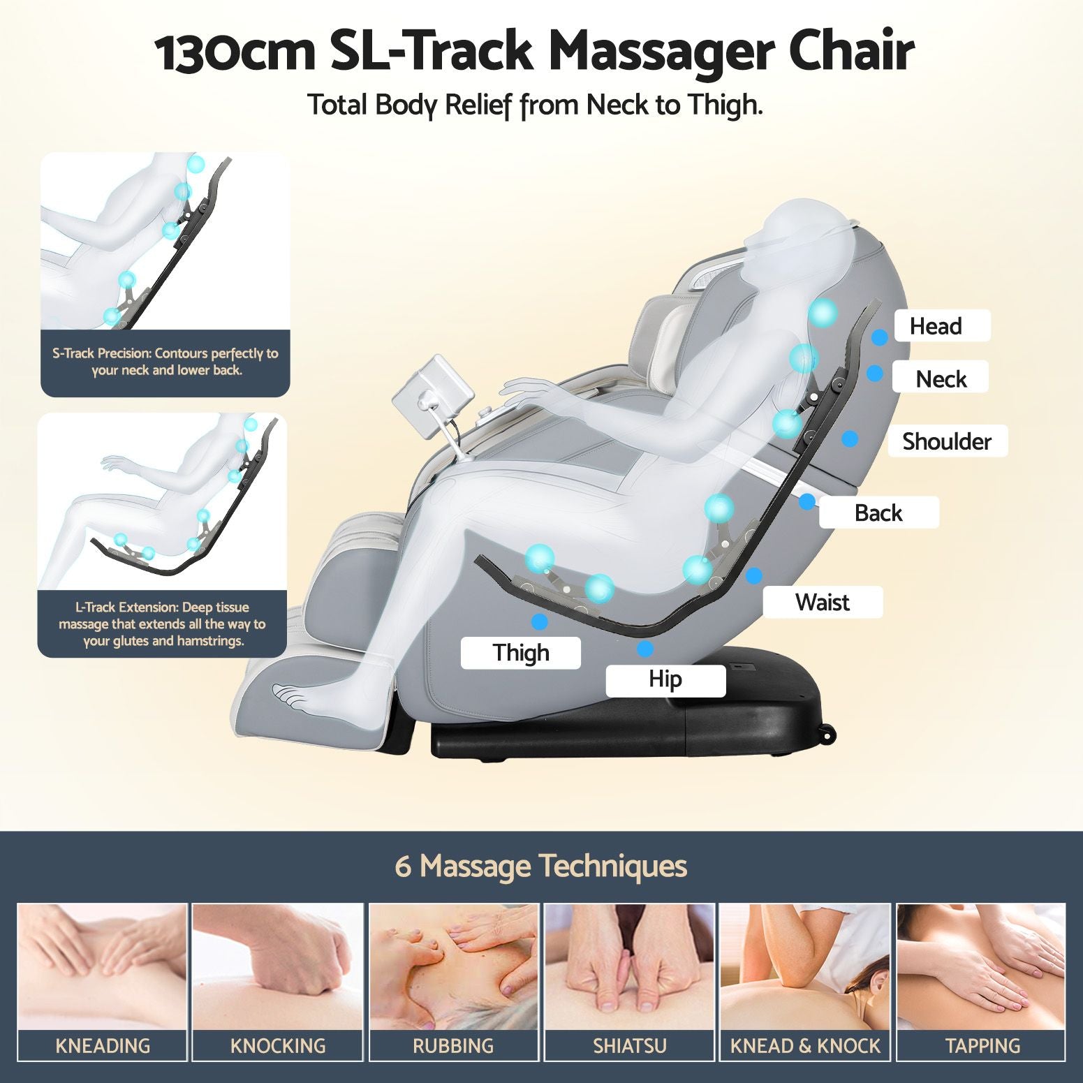 Arete Total Recovery Grey 4D Massage Chair - Full Body SL-Track Zero Gravity with Body Scan, Deep Tissue Electric Massager