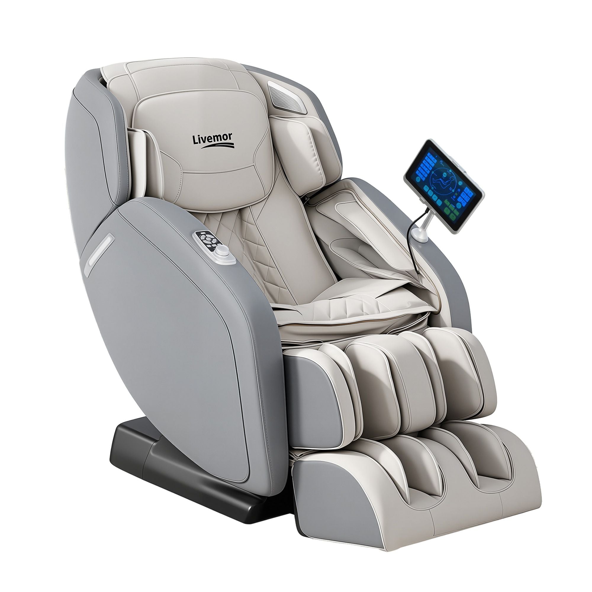 Arete Total Recovery Grey 4D Massage Chair - Full Body SL-Track Zero Gravity with Body Scan, Deep Tissue Electric Massager