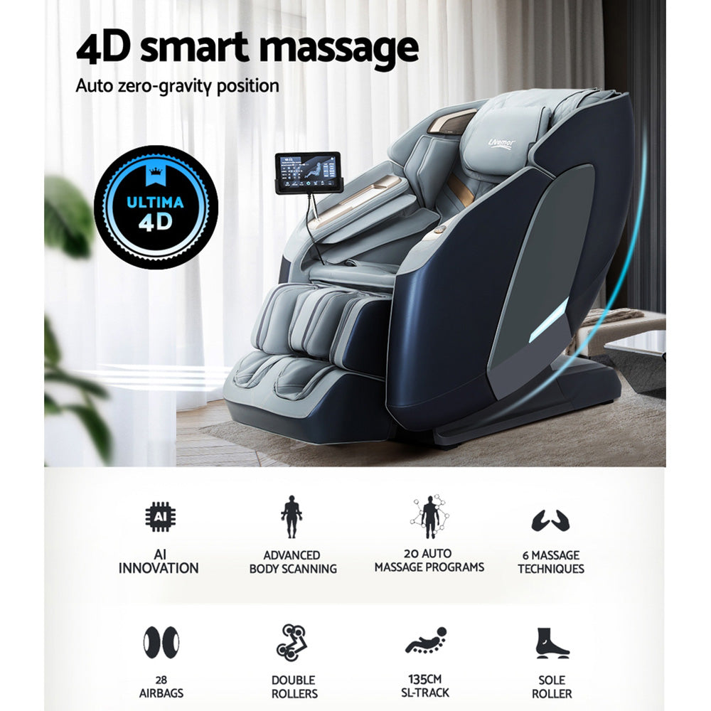 Arete Elite 4D Massage Recliner Chair SL Track Full Body Zero Gravity Massager Heated AI Body Scan