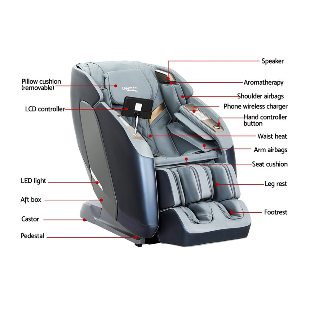 Arete Elite 4D Massage Recliner Chair SL Track Full Body Zero Gravity Massager Heated AI Body Scan