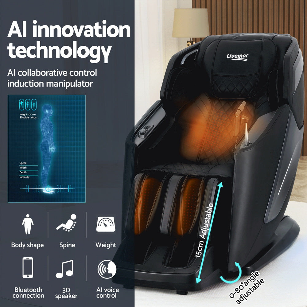 Arete FullFlow SL 4D Massage Chair Recliner SL Track Full Body Zero Gravity Massager Heated AI Body Scan