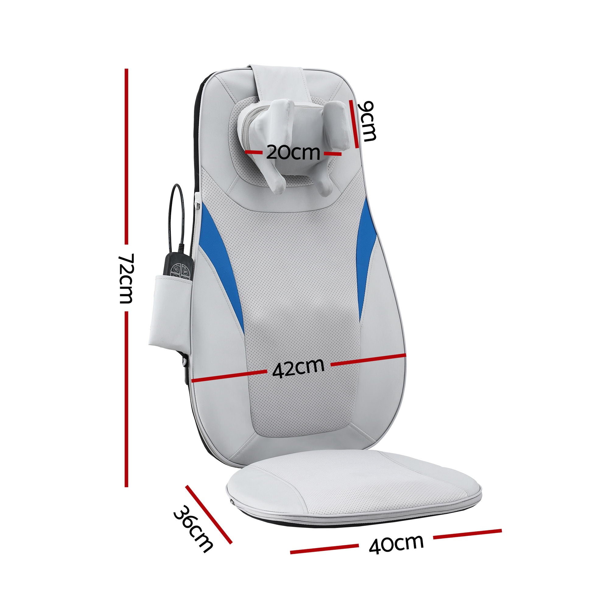 Rejuvachair Everyday Masseuse, 3D Kneading Heating Full Back Massage Cushion