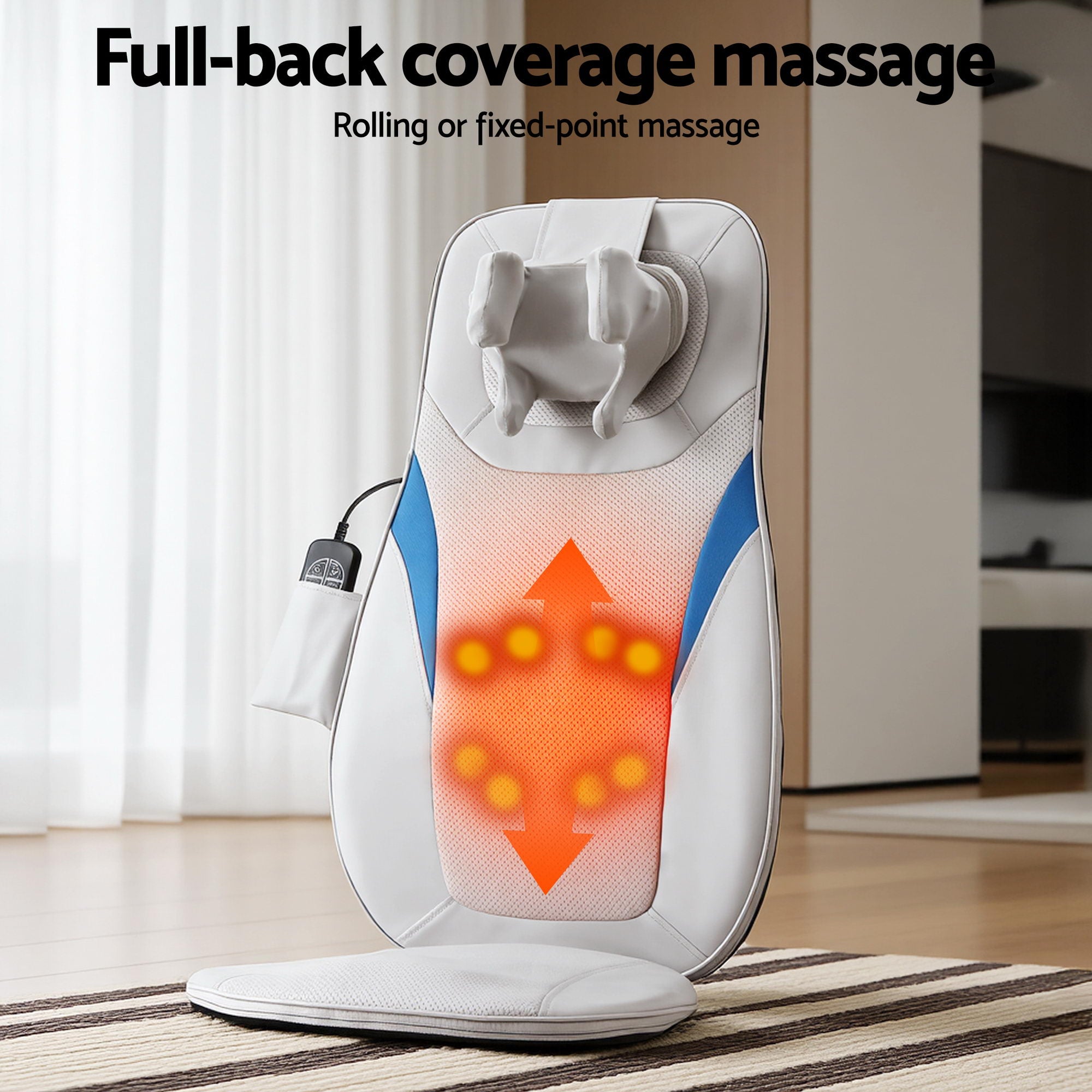 Rejuvachair Everyday Masseuse, 3D Kneading Heating Full Back Massage Cushion