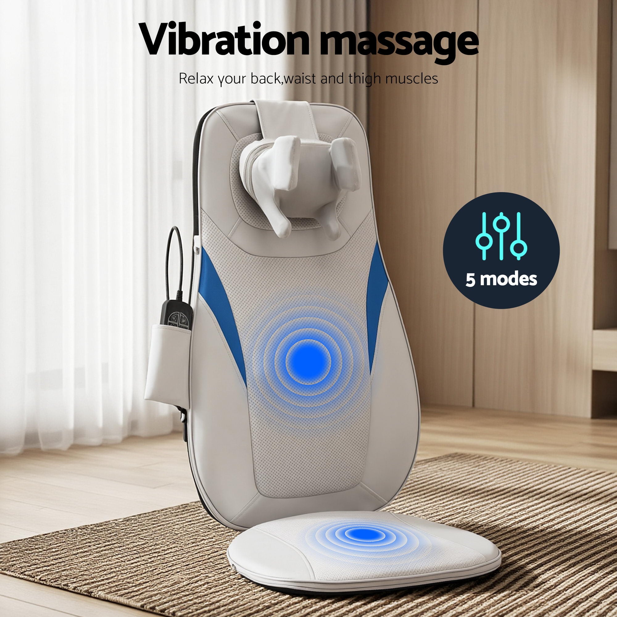 Rejuvachair Everyday Masseuse, 3D Kneading Heating Full Back Massage Cushion
