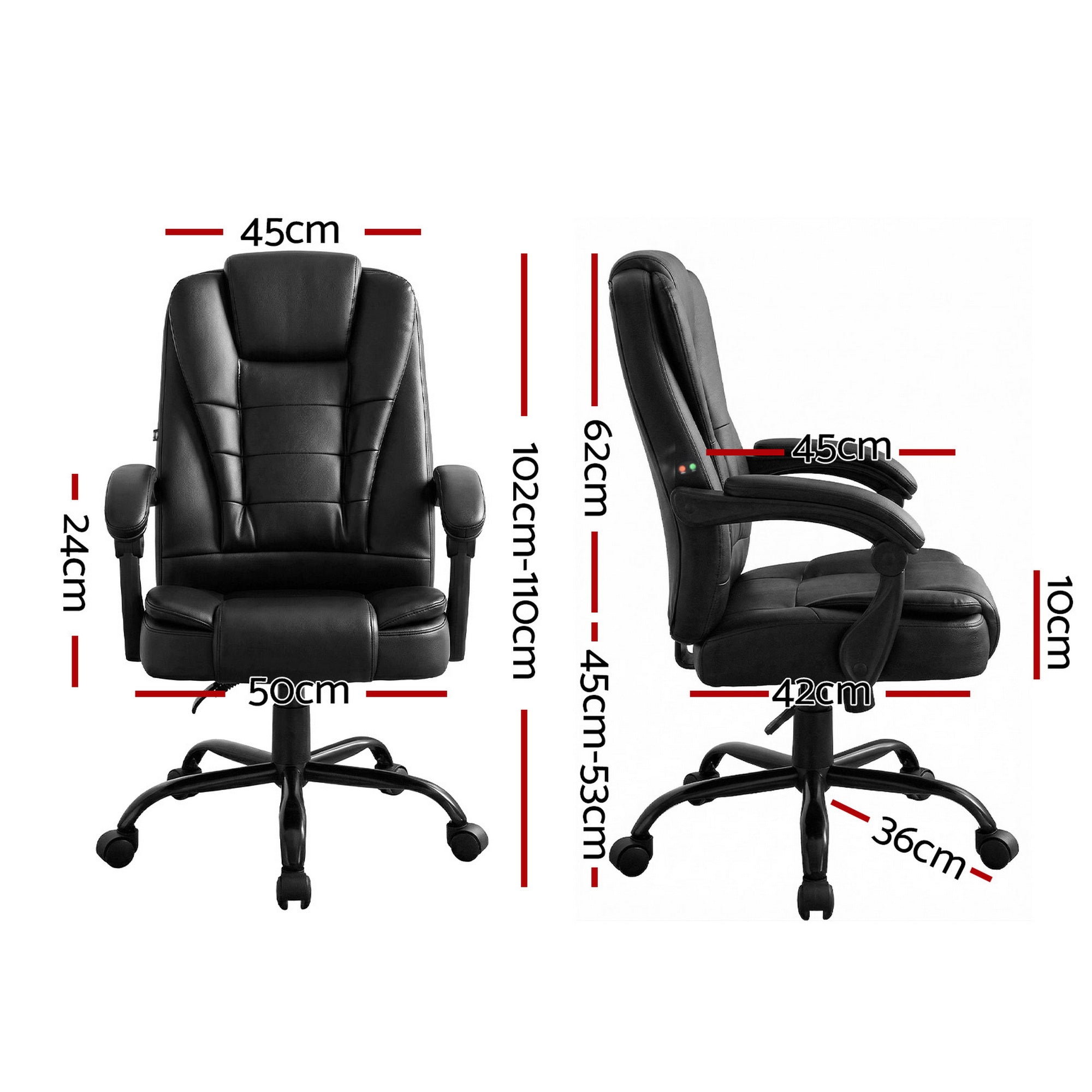 Rejuvachair Massage Office Black Leather Executive Computer Chair