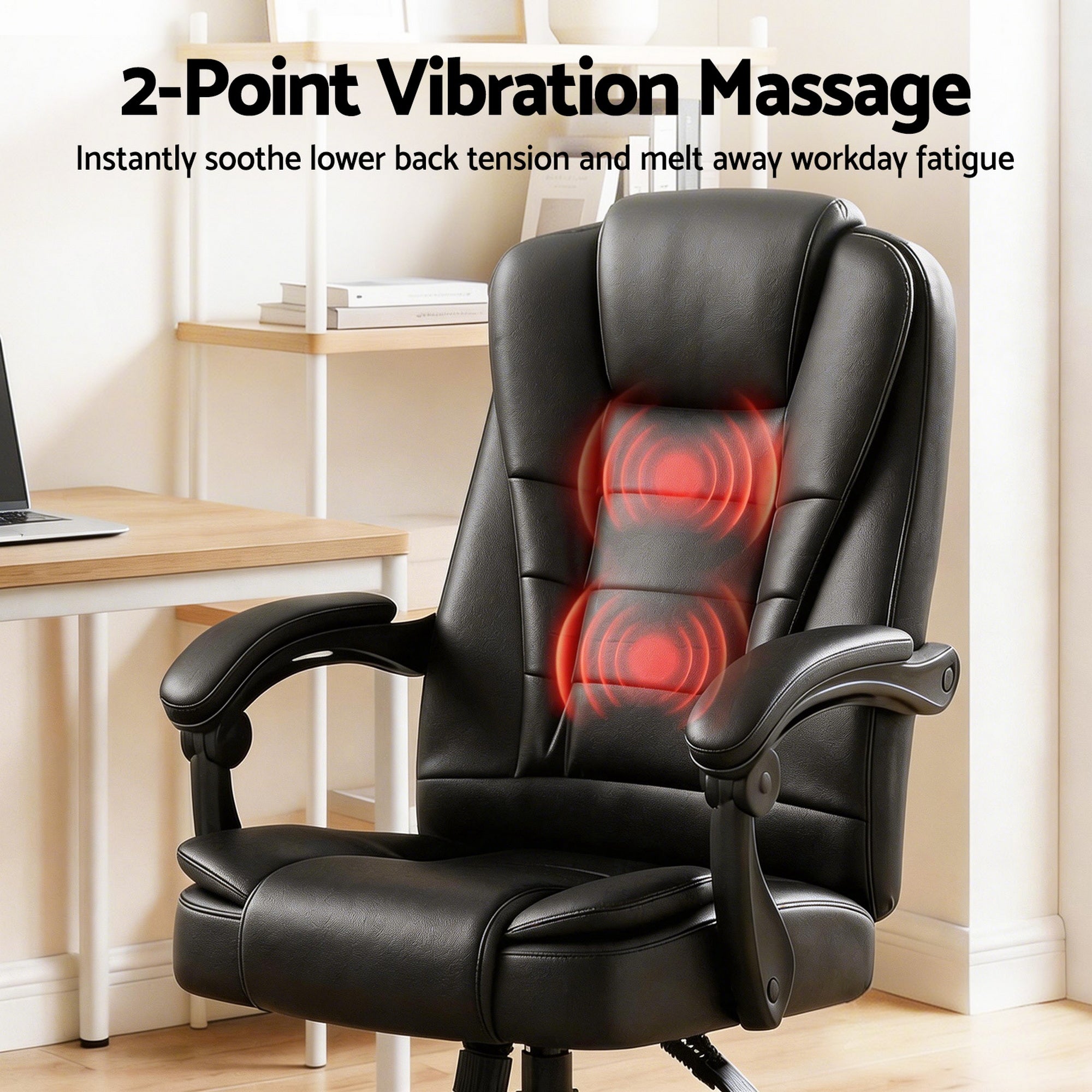 Rejuvachair Massage Office Black Leather Executive Computer Chair