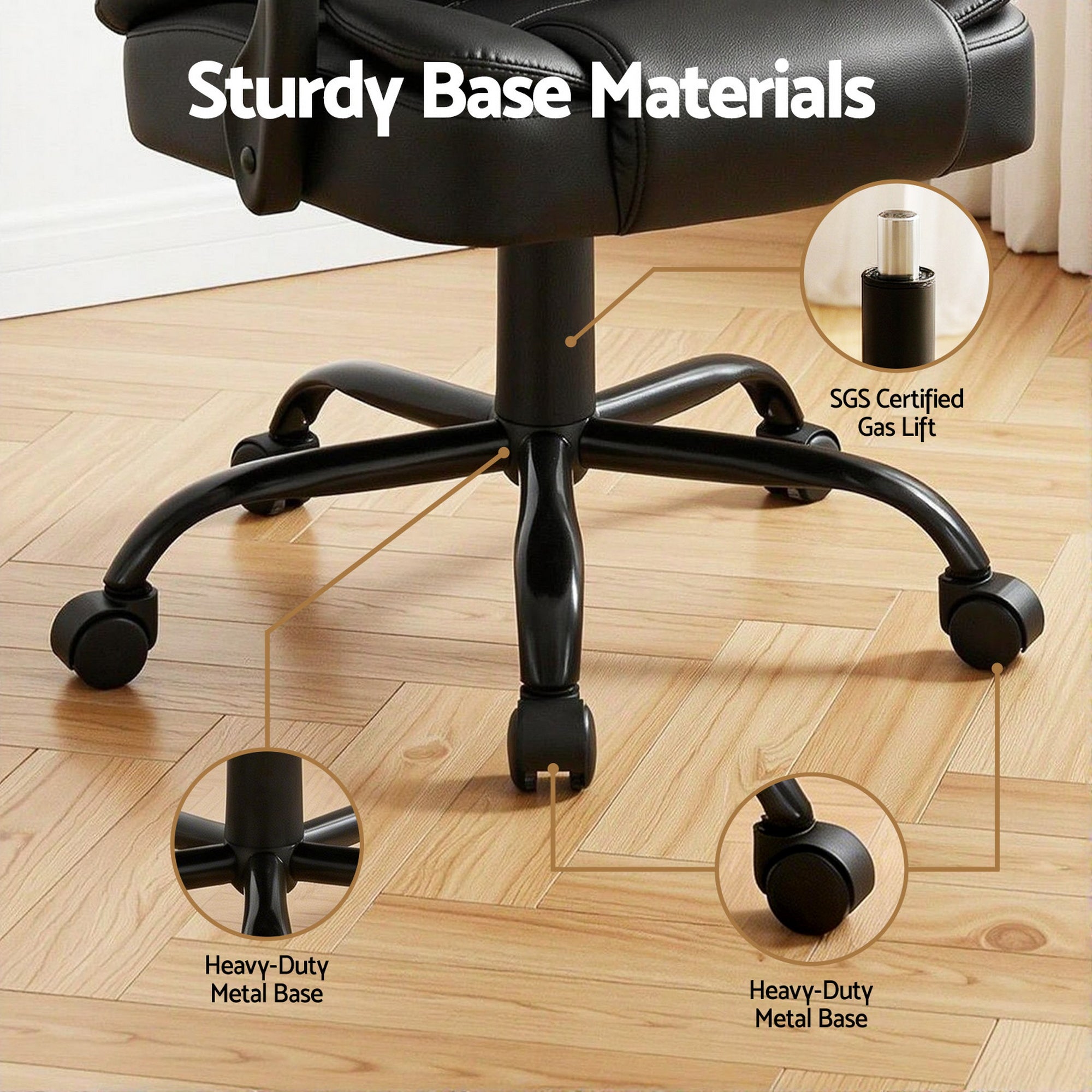Rejuvachair Massage Office Black Leather Executive Computer Chair