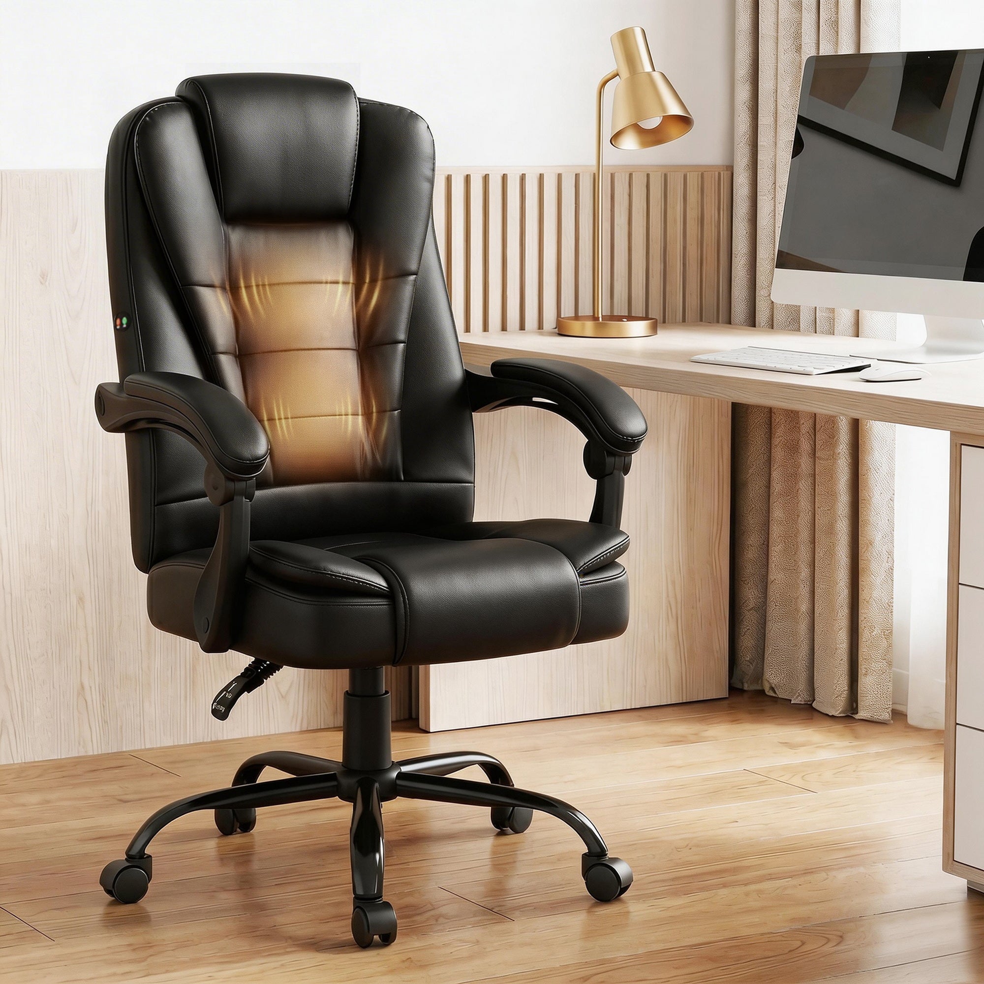 Rejuvachair Massage Office Black Leather Executive Computer Chair