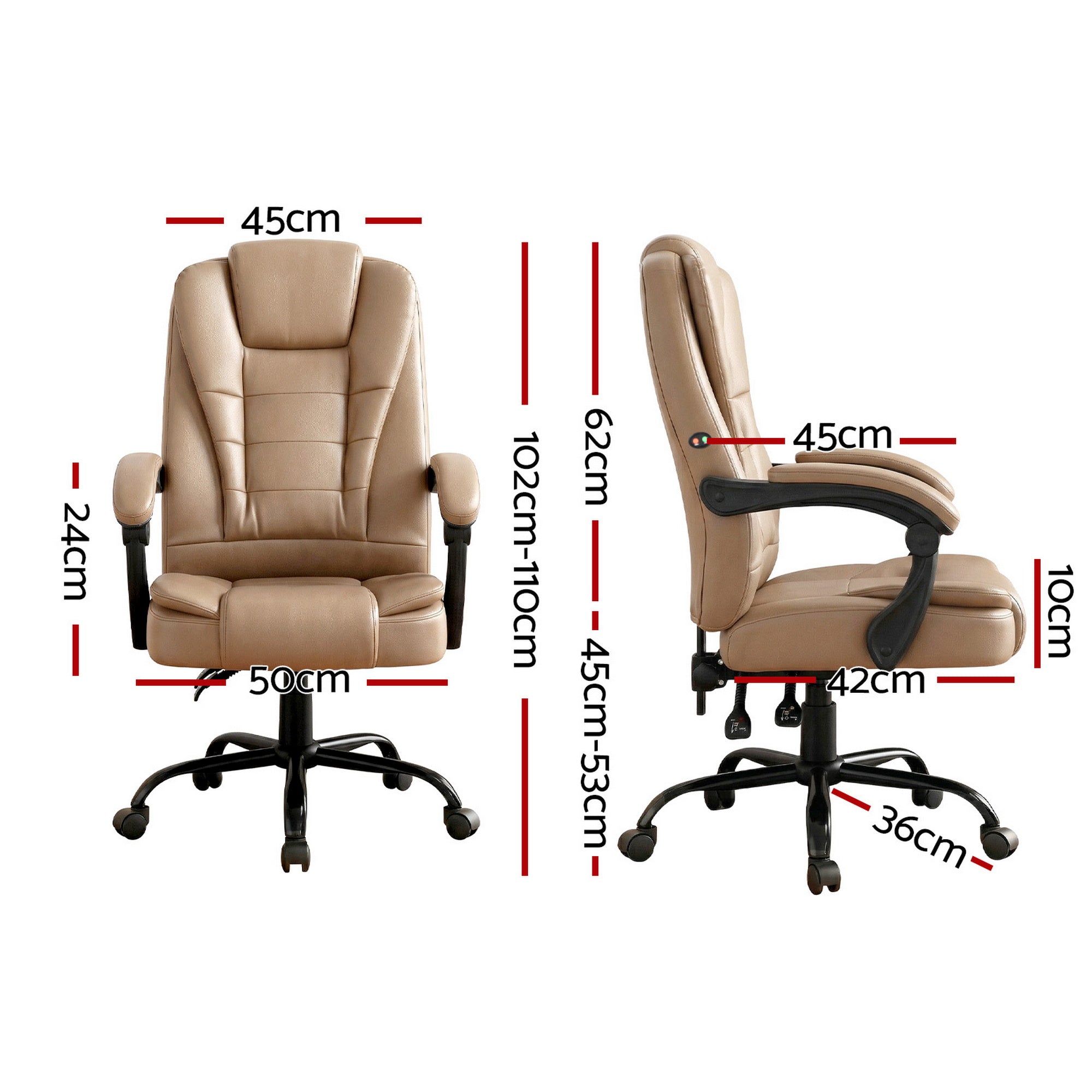 Rejuvachair Leather Espresso Executive Office Massage Chair