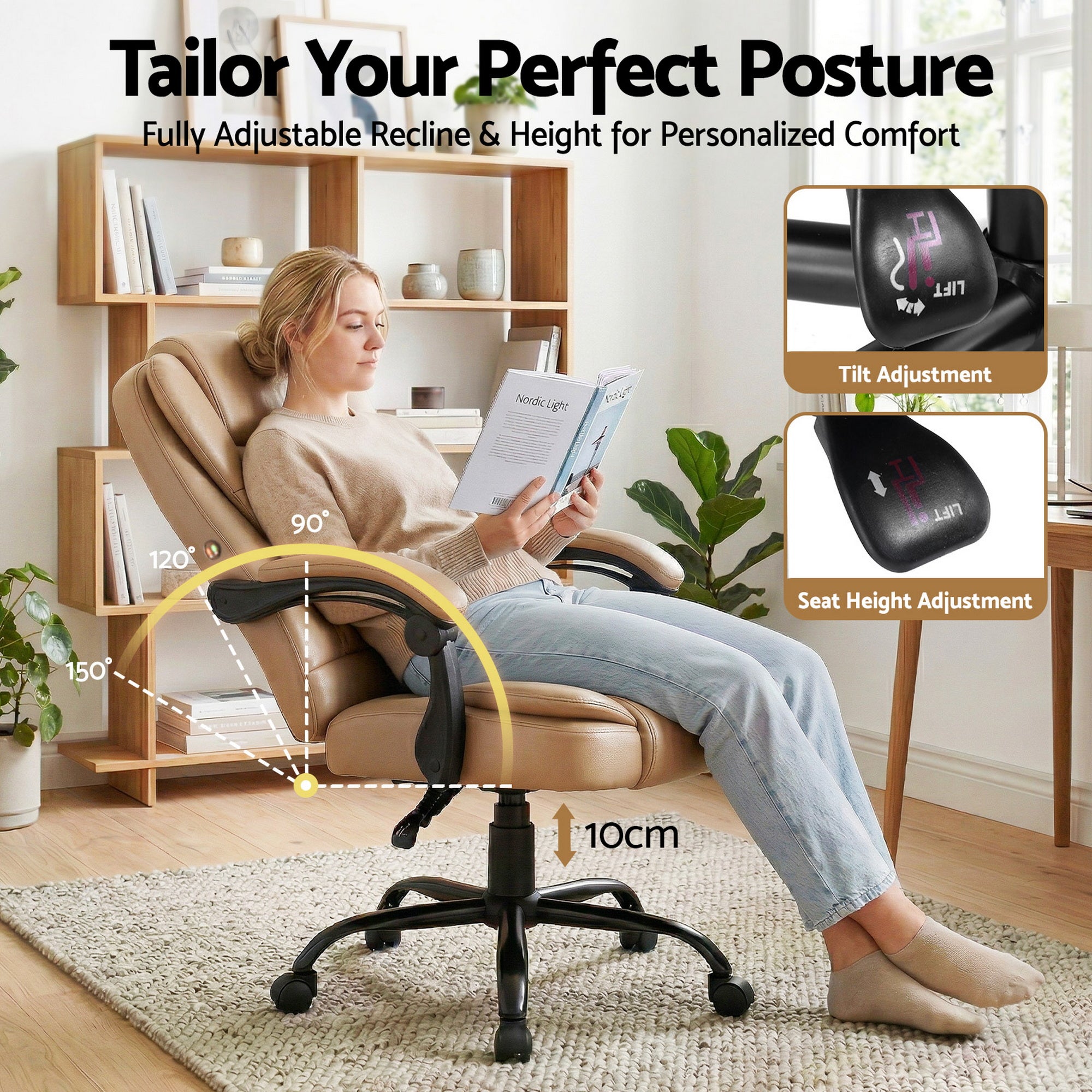 Rejuvachair Leather Espresso Executive Office Massage Chair