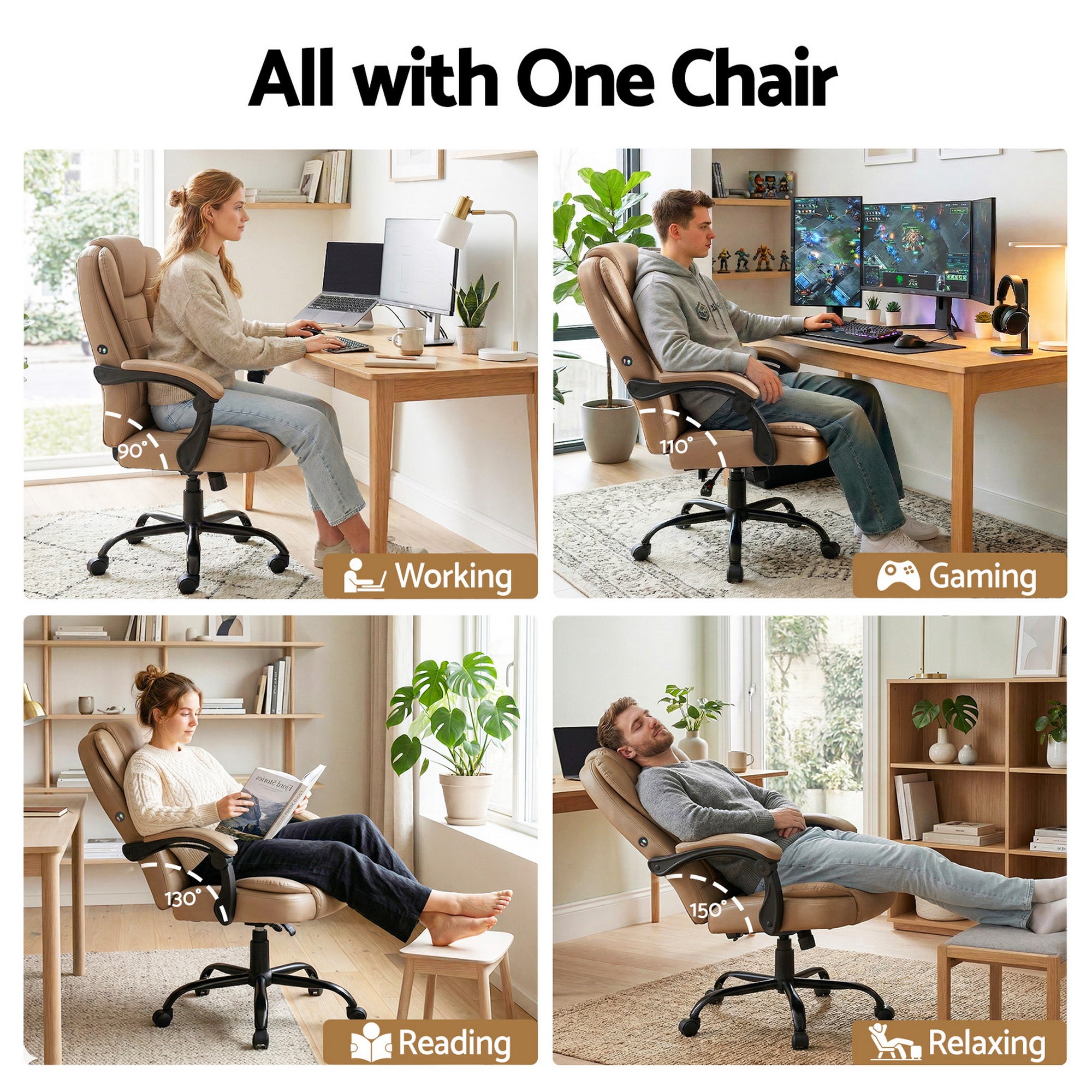 Rejuvachair Leather Espresso Executive Office Massage Chair
