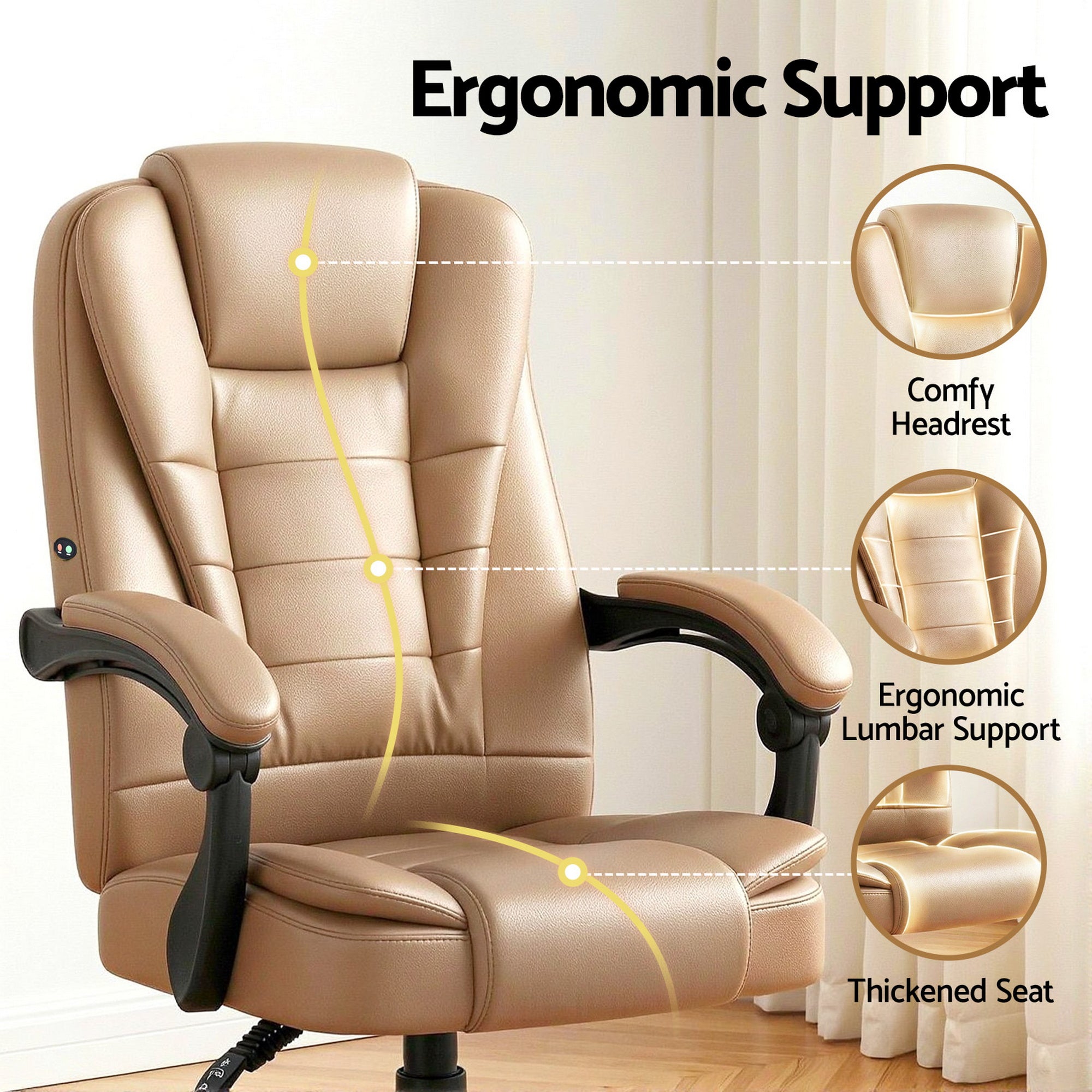 Rejuvachair Leather Espresso Executive Office Massage Chair