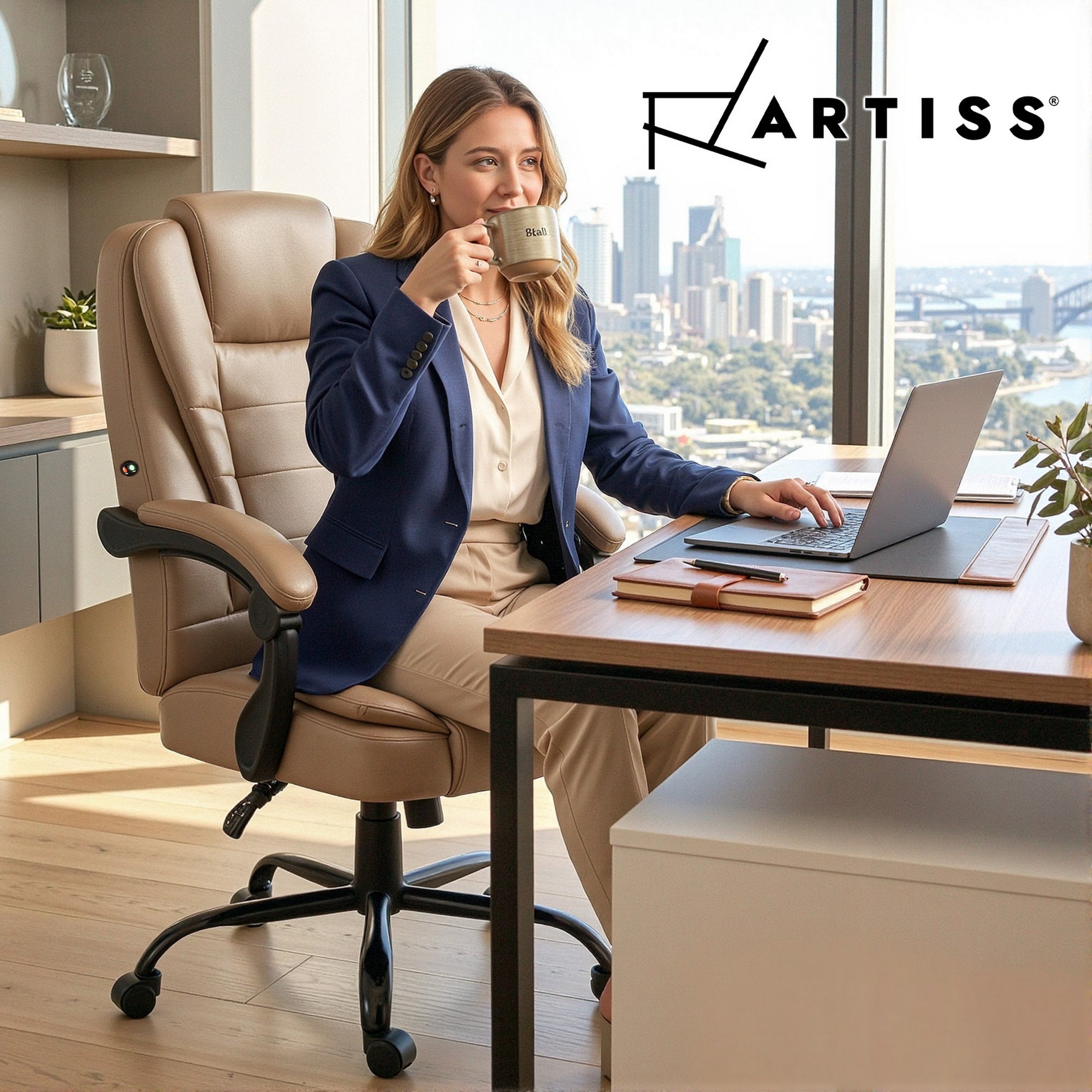Rejuvachair Leather Espresso Executive Office Massage Chair