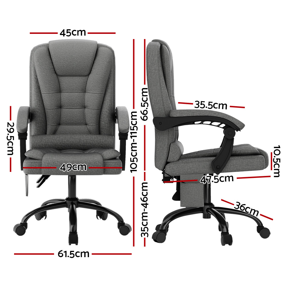 rejuvachair Fabric Black 2 Point Massage Office Chair
