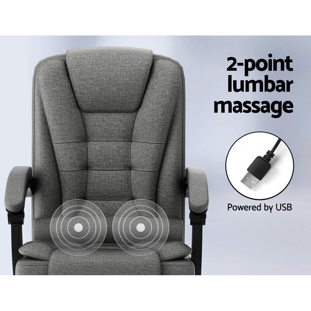 rejuvachair Fabric Black 2 Point Massage Office Chair