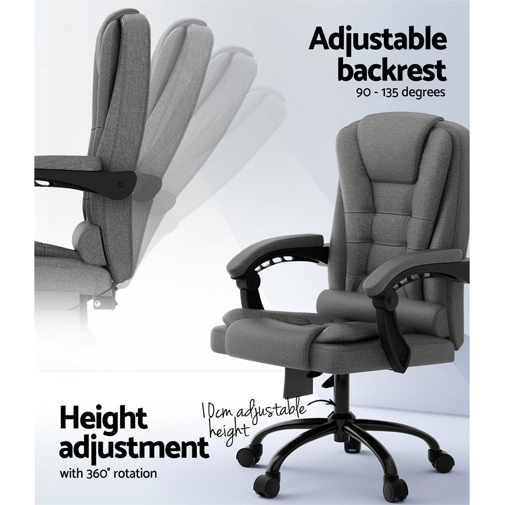rejuvachair Fabric Black 2 Point Massage Office Chair
