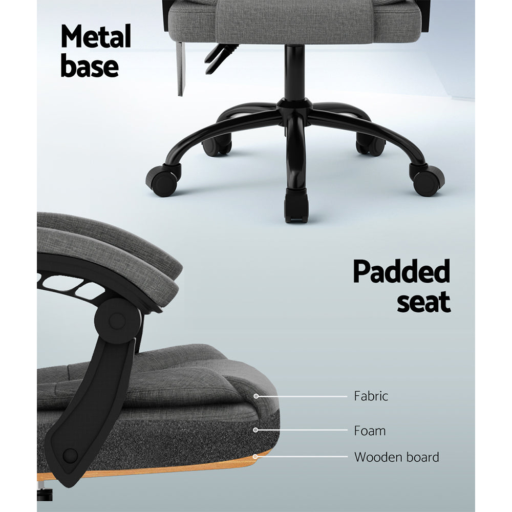 rejuvachair Fabric Black 2 Point Massage Office Chair