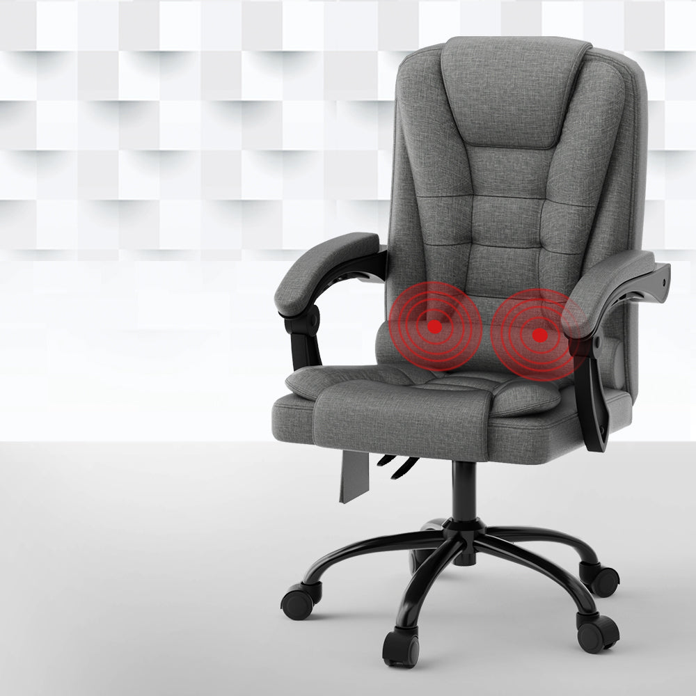 rejuvachair Fabric Black 2 Point Massage Office Chair