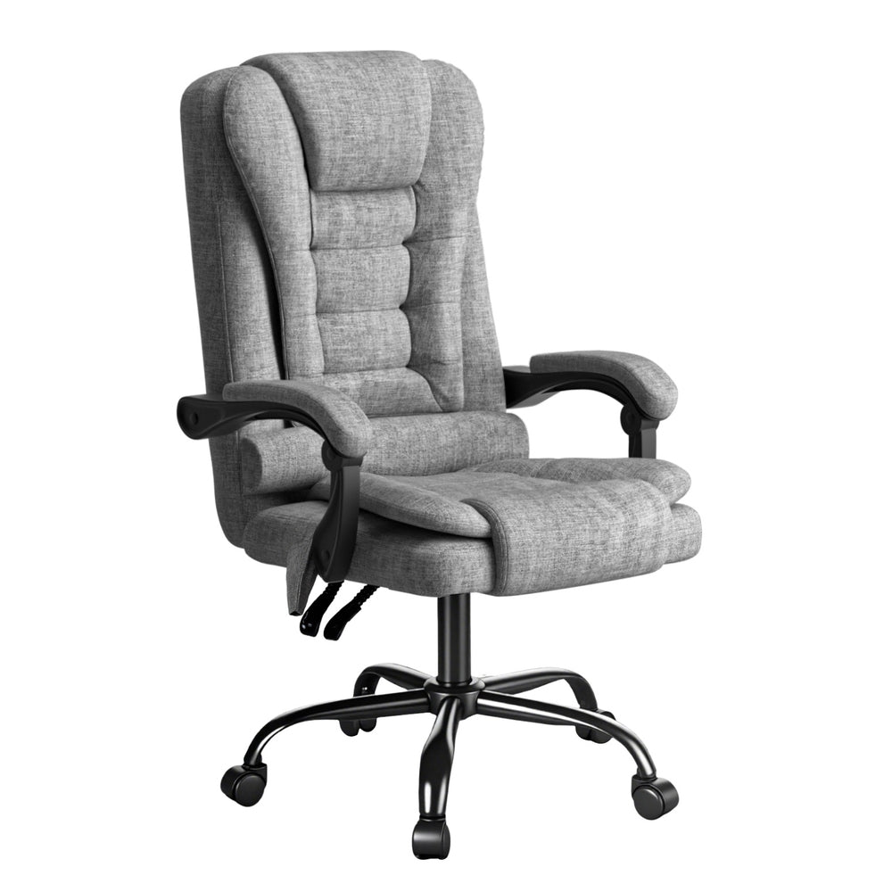 Rejuvachair Executive Grey Ergonomic Adjustable 4-Point Massage Office Chair