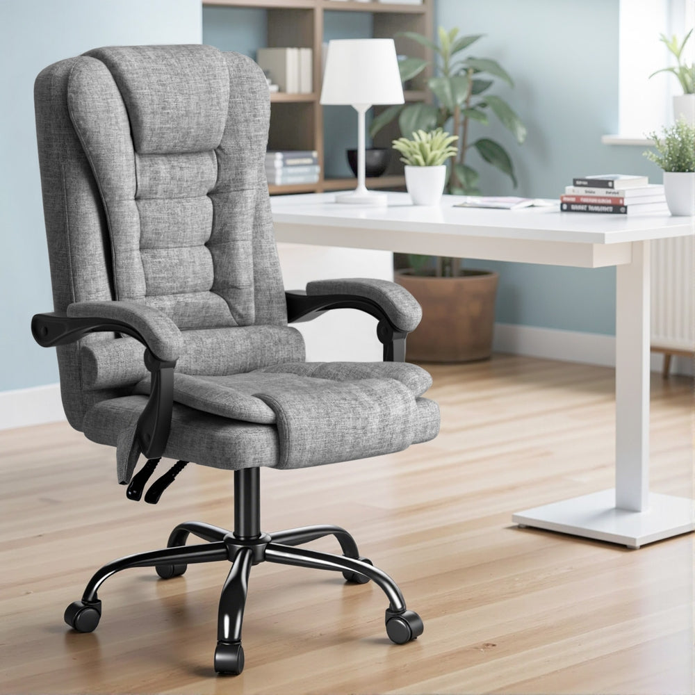 Rejuvachair Executive Grey Ergonomic Adjustable 4-Point Massage Office Chair