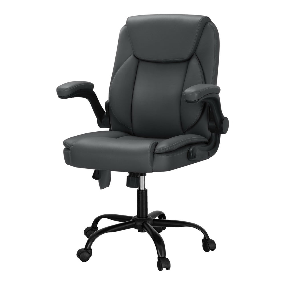 Rejuvachair Leather Mid Back Grey 2 Point Massage Office Chair