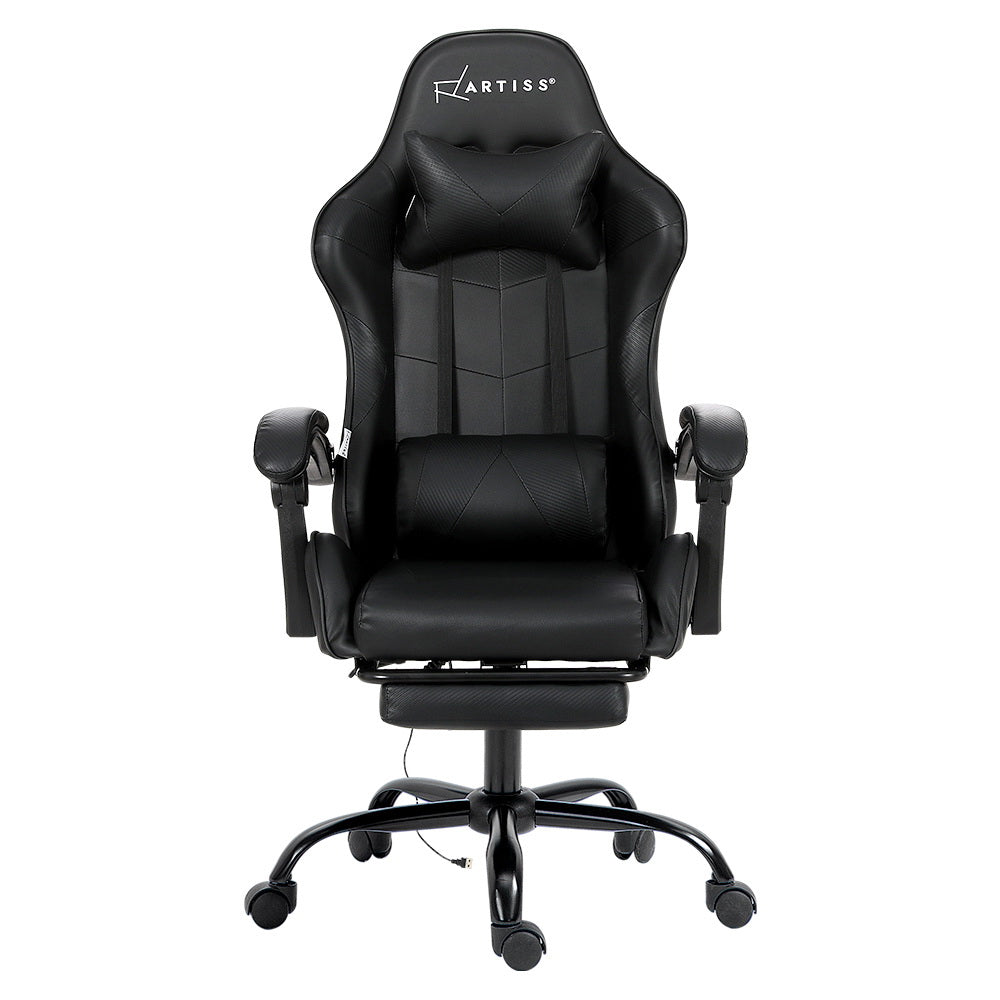 Rejuvachair  Footrest Black 2 Point Massage Gaming Office Chair