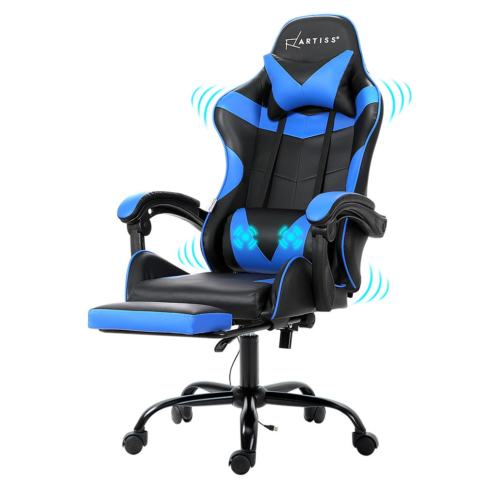 Rejuvachair Footrest Blue 2 Point Massage Gaming & Office Chair