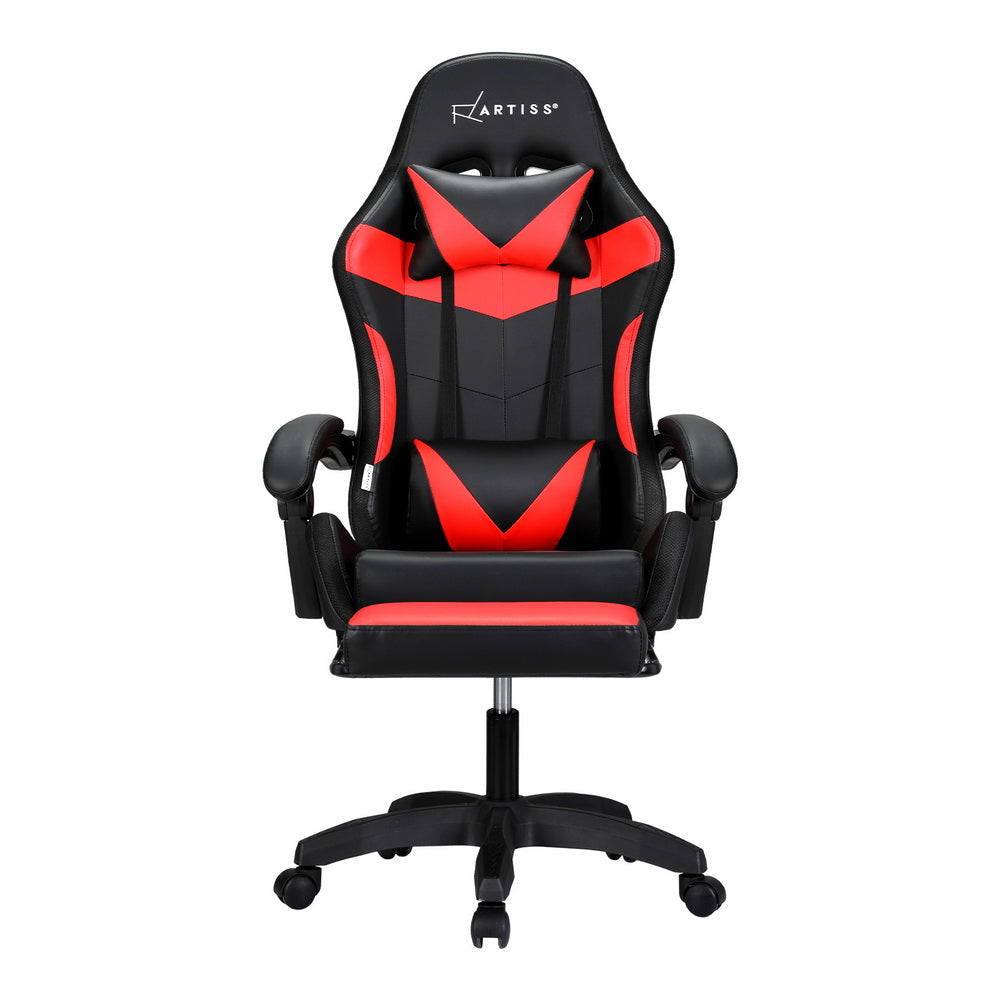 Rejuvachair 7 LED Footrest Red 6 Point Massage Gaming & Office Chair