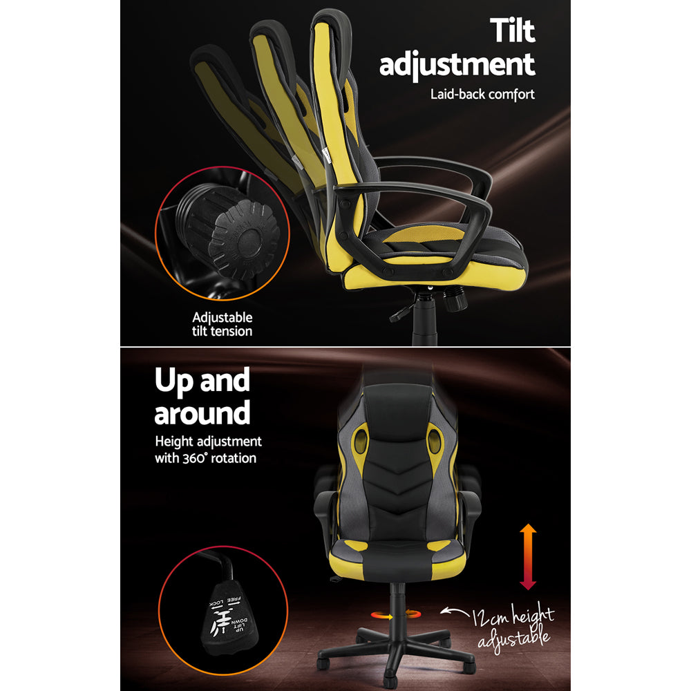 Rejuvachair Executive Racing High Back Yellow Gaming & Office Chair