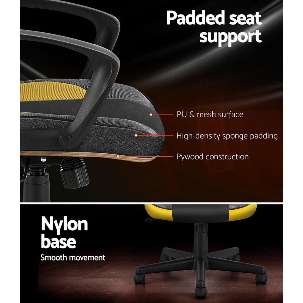 Rejuvachair Executive Racing High Back Yellow Gaming & Office Chair