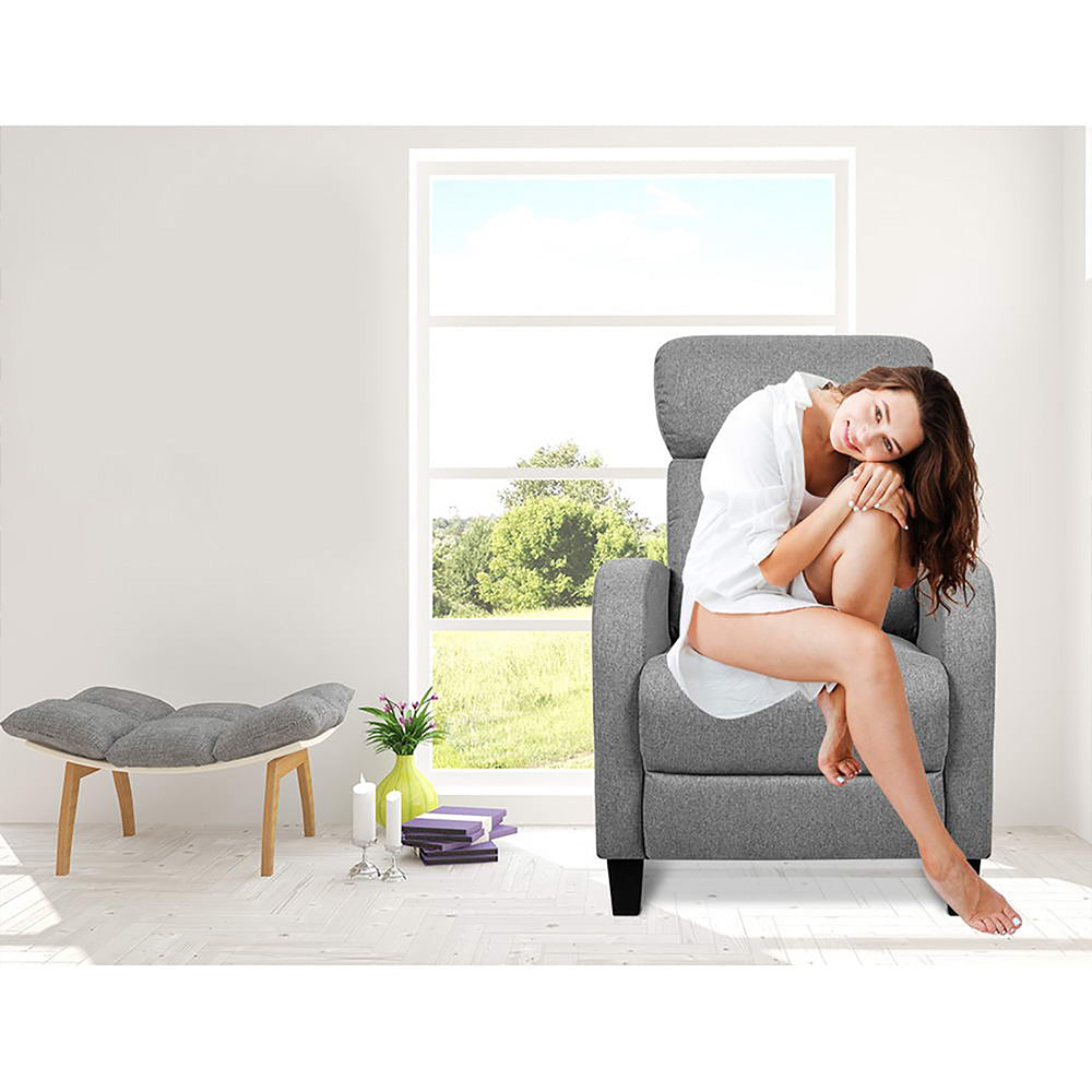 Arete Motion Fabric Reclining Armchair - Grey