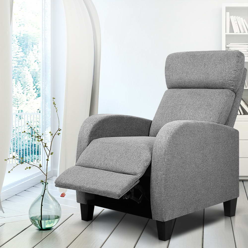 Arete Motion Fabric Reclining Armchair - Grey