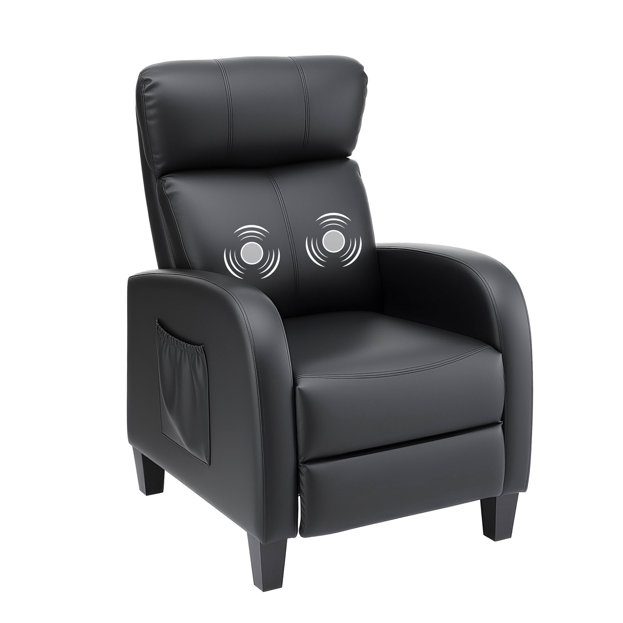 Arete Flow, Black Leather Massage Recliner Chair