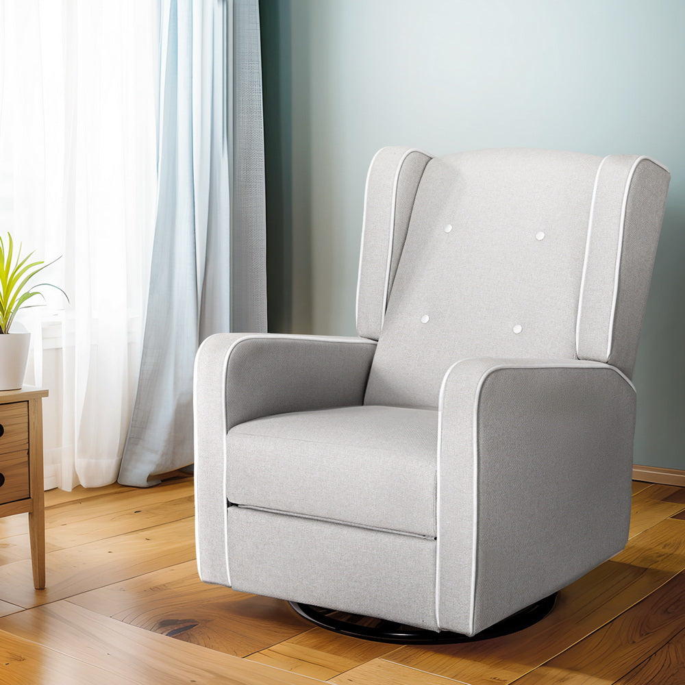 Arete Everyday 360 Swivel Grey Fabric Recliner Armchair