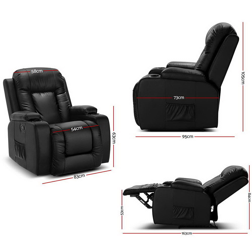 Arete Lux Recliner Leather Electric Heated Massage Chair