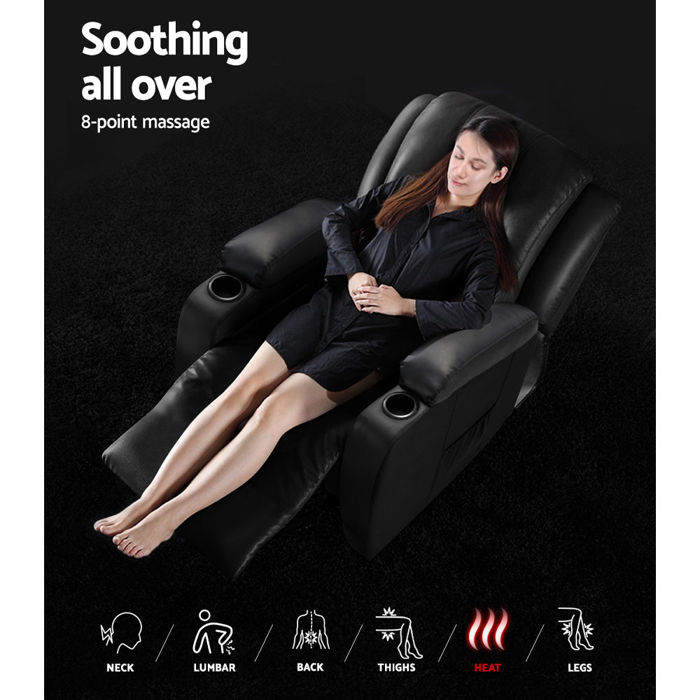 Arete Lux Recliner Leather Electric Heated Massage Chair