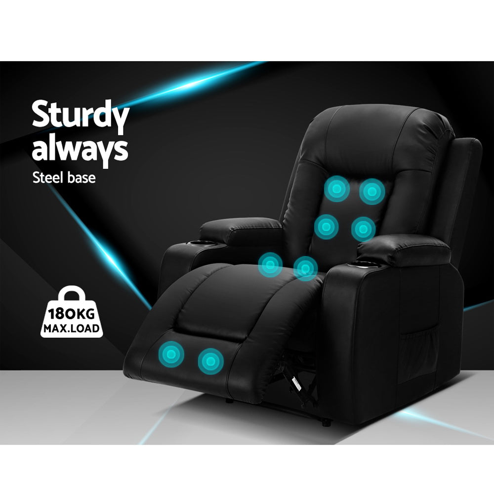Arete Lux Recliner Leather Electric Heated Massage Chair