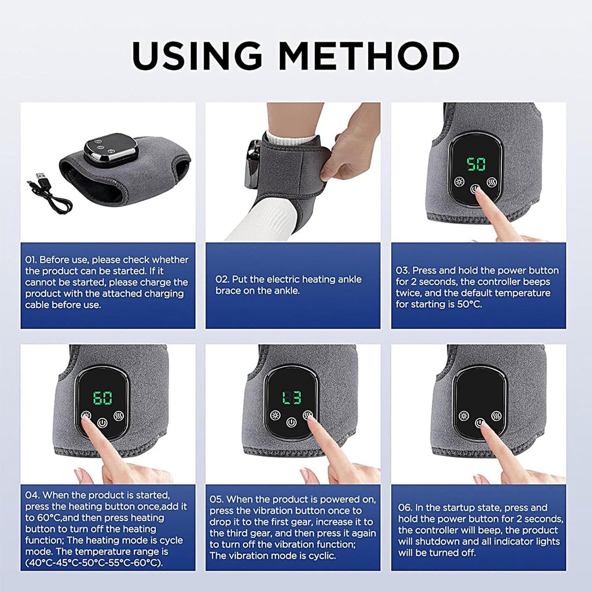 Foot massager - Blood circulation - Neuropathy - EMS electric foot massager - Ideal for recovery - Sports and everyday well-being - Perfect for runners - Fitness enthusiasts - Use after exercise