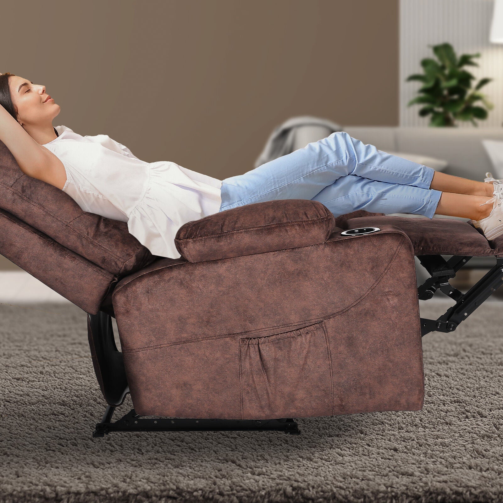 Rejuchair Relax, AVERY BROWN Electric  Sofa Arm Massage Recliner Chair